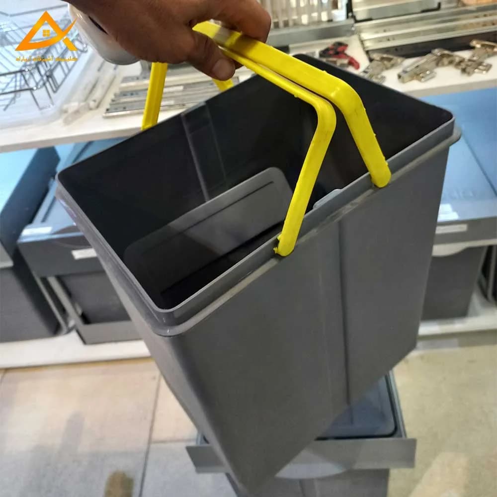 سطل زباله دو مخزنه ۴۰ لیتری 3633 پلاتین